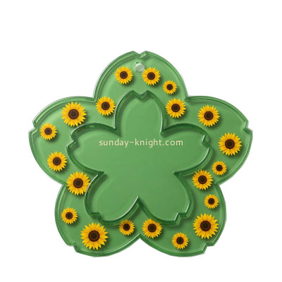 Custom flower shape acrylic coffee cup mat HCK-305