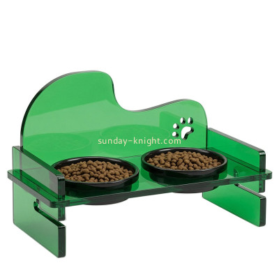 Custom acrylic elevated pet feeder holder stand PCK-233