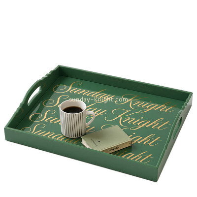 Custom acrylic coffee serving tray with handles STK-402
