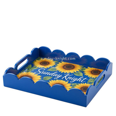 Custom acrylic home decor scalloped edged tray STK-401