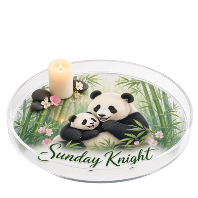 Custom round acrylic home decor tray STK-403
