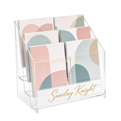 Custom acrylic 6 pockets brochures stand holder BHK-961