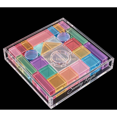 Custom acrylic blocks set for creative building with holder tray CAK-447