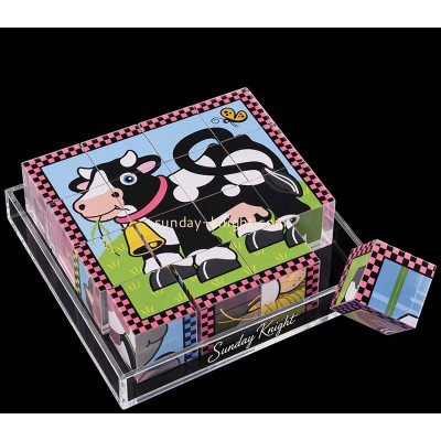 Custom acrylic cube puzzle set with holder tray CAK-448
