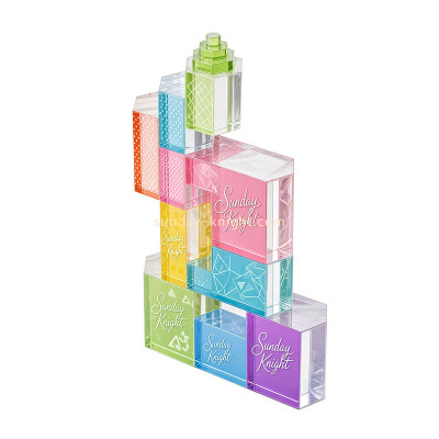 Custom acrylic children game building blocks ABK-332