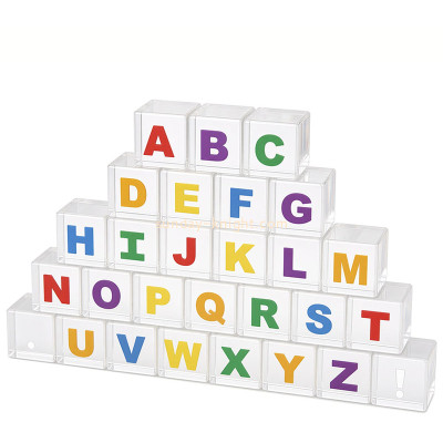 Custom acrylic children toys alphabet blocks ABK-333