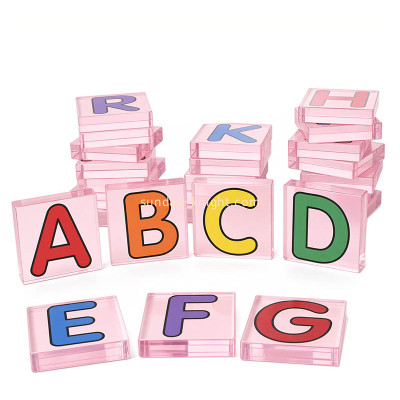 Custom acrylic children toys ABC unit blocks ABK-334