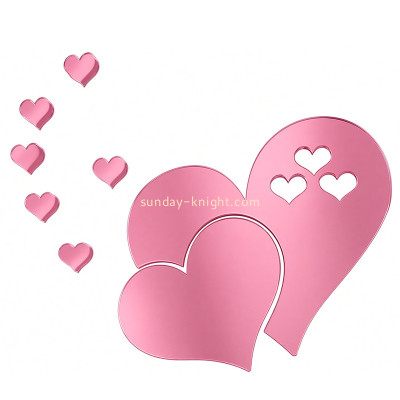 Custom acrylic wall decor heart mirror stickers MAK-206