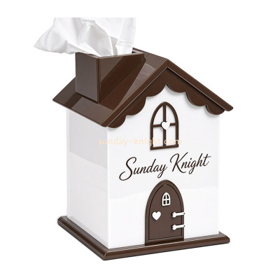 Custom farm house shaped acrylic tissue box HCK-307