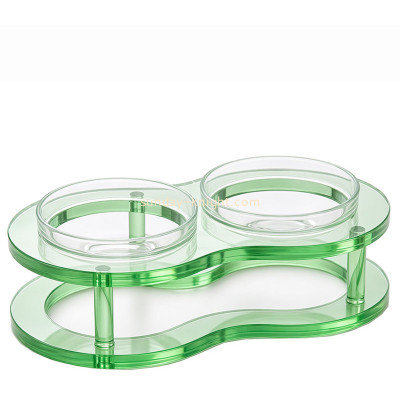 Custom acrylic raised cat dog pet bowl stand holder PCK-238