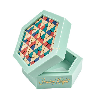 Custom hexagon acrylic gift box DBK-1541