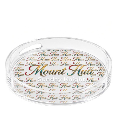 Custom round acrylic serving tray STK-405