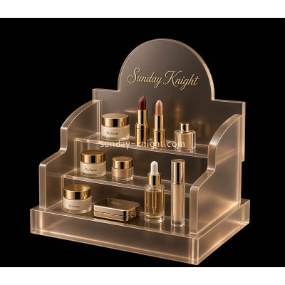 Custom acrylic 3 tiers skincare makeup display stand rack MDK-600