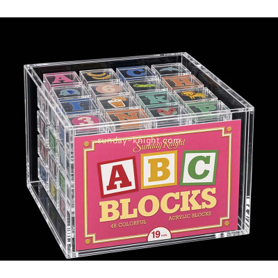 Custom acrylic kids alphabet blocks with box CAK-451