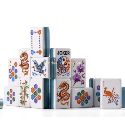 Custom acrylic mahjong game tile set ABK-338