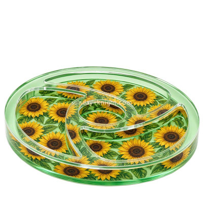 Custom 3 pocket round swirl tray STK-409